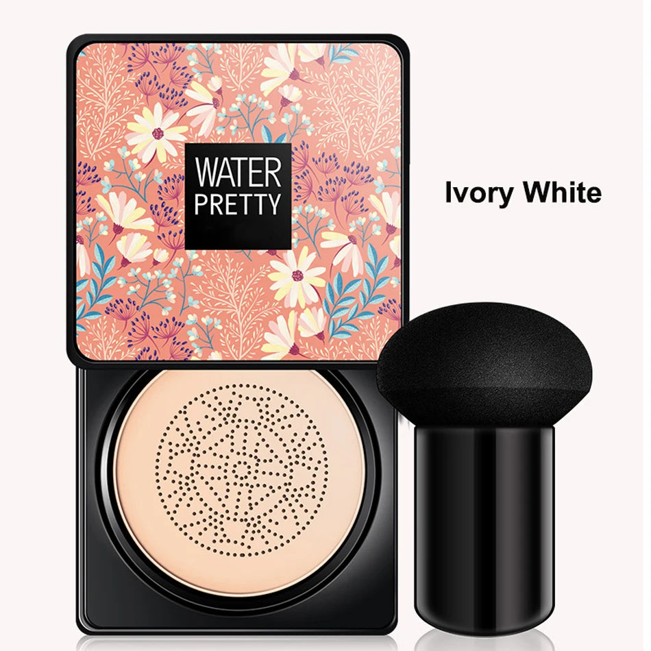 Coussin d'air CC Crème Fond de teint tête de champignon Hydratant Longue tenue Cosmétiques visage Éclaircissant naturel Base de teint Maquillage