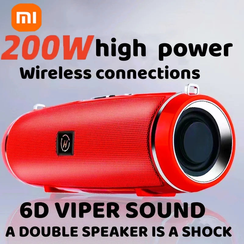 Altavoz Bluetooth Xiaomi de alta calidad, portátil, de alta potencia, con graves profundos, inalámbrico, para exteriores, sonido envolvente 3D, 200 W, TWS/FM