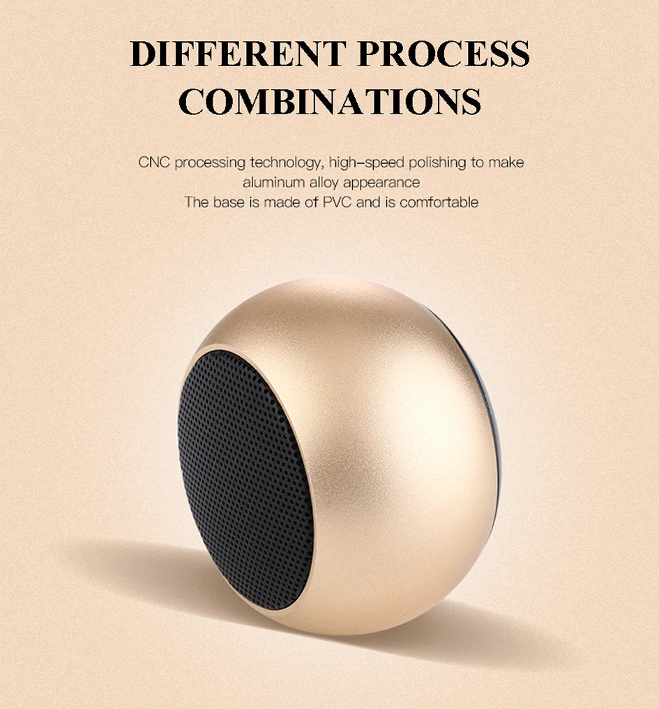 Enceinte Bluetooth sans fil 5.3 pouces, portable, TWS, petit caisson de basses en acier, métal lourd, mini enceinte stéréo Bluetooth d'extérieur