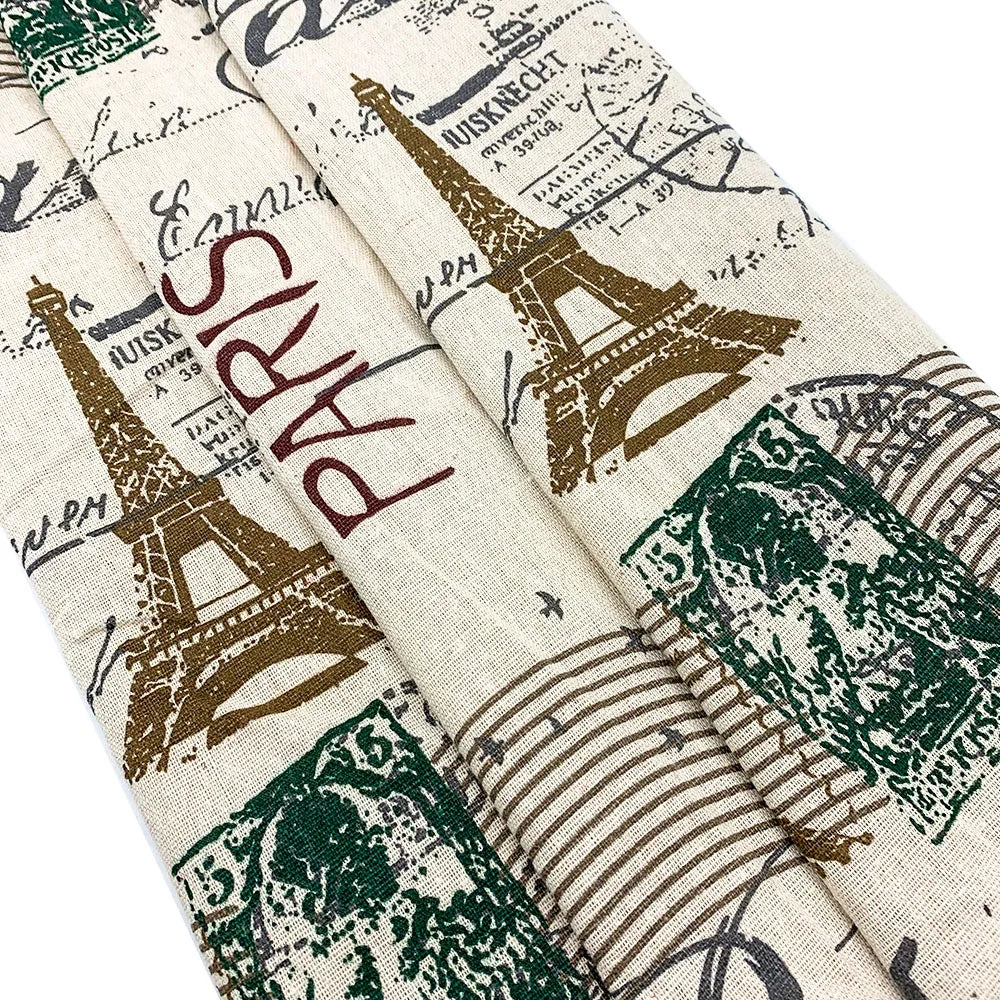 Tela estampada de periódico, tela acolchada de algodón y lino para costura DIY, mantel, cojín, mantel individual, bolsa de almacenamiento, materiales para manualidades