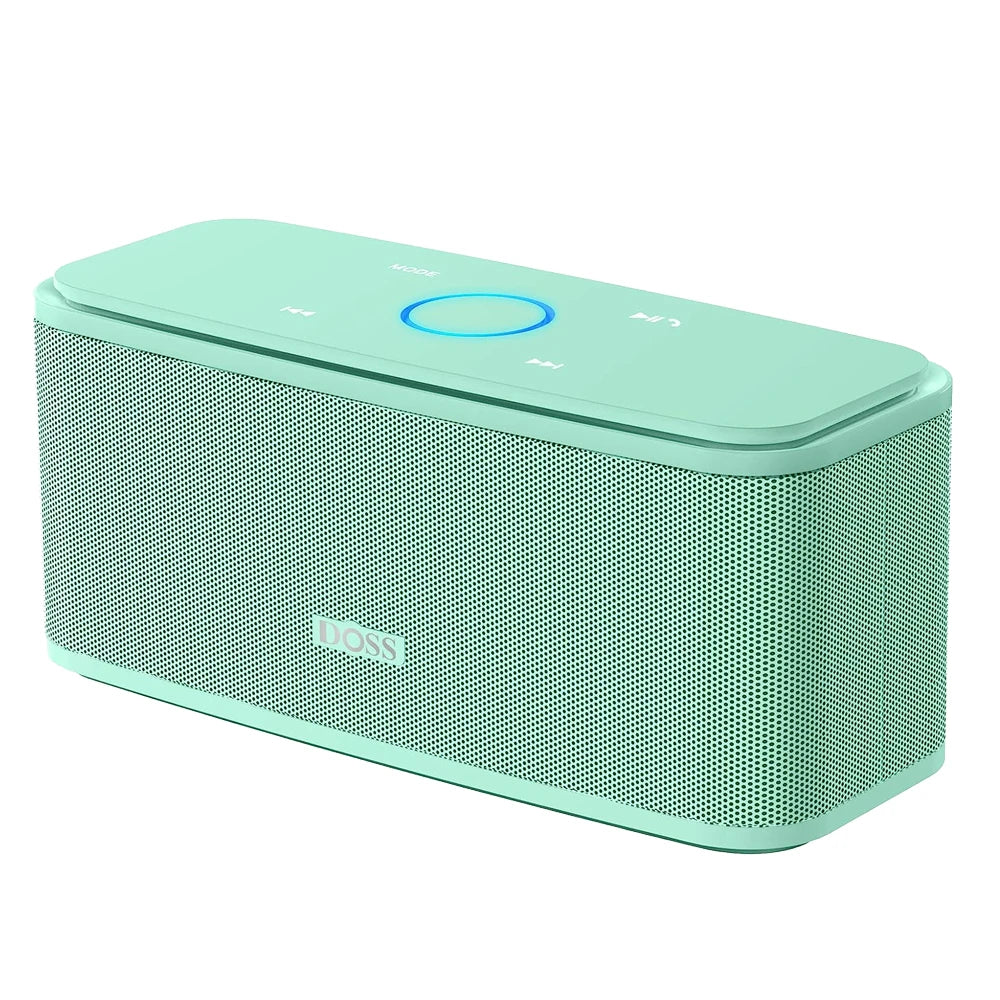 Enceinte Bluetooth sans fil DOSS SoundBox BT 5.0, contrôle tactile, boîte de son musicale portable, son stéréo 12 W, haut-parleurs étanches IPX5