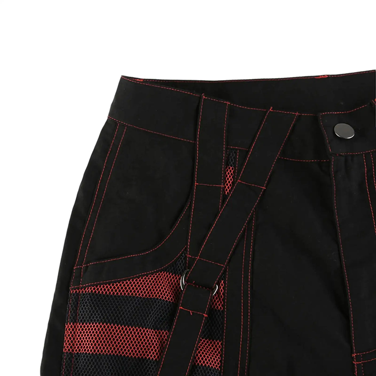 Gothic Women Punk Cargo Pants Wide Straight Leg Pants Grunge Hippie Baggy Trousers Y2k Academic Dark Clothes Streetwear - Lootquake