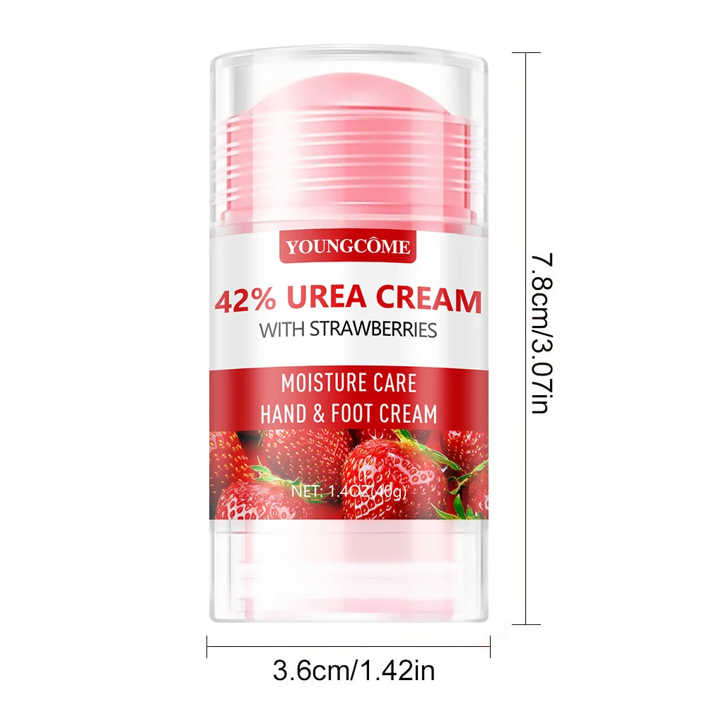 Crema de urea Crema de fresa para manos y pies Previene la sequedad y el agrietamiento de manos y pies Hidrata profundamente Exfolia Cuidado calmante de la piel