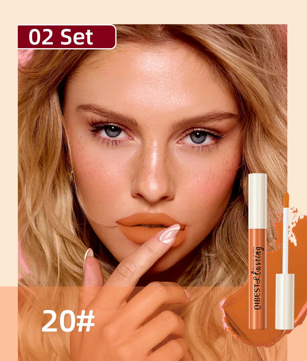 Coffret de gloss mat de luxe, 12 teintes waterproof, non collant, longue tenue, pour un maquillage de fête quotidien