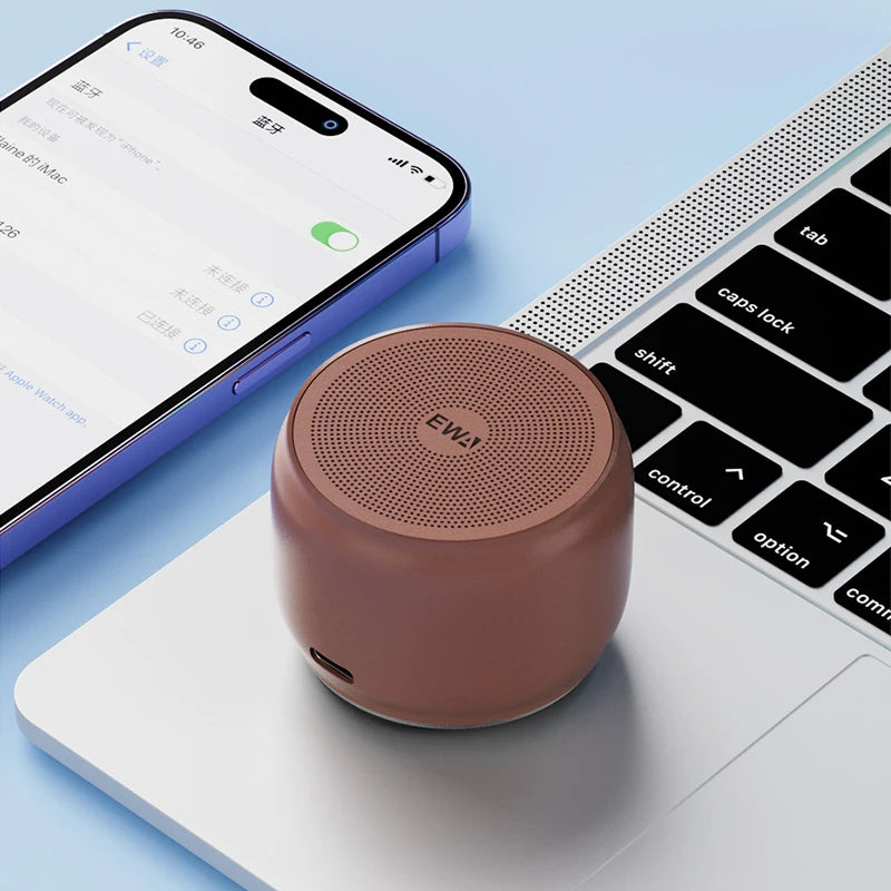Mini enceinte Bluetooth EWA A126, portable, en alliage d'aluminium, basses puissantes, haute qualité sonore, grand volume, pour l'intérieur et l'extérieur