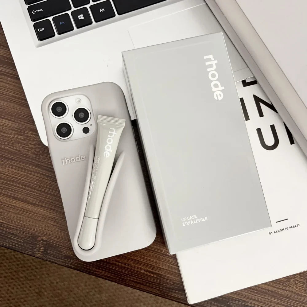 Funda para teléfono Rhode con diseño de labios, funda de silicona suave con caja