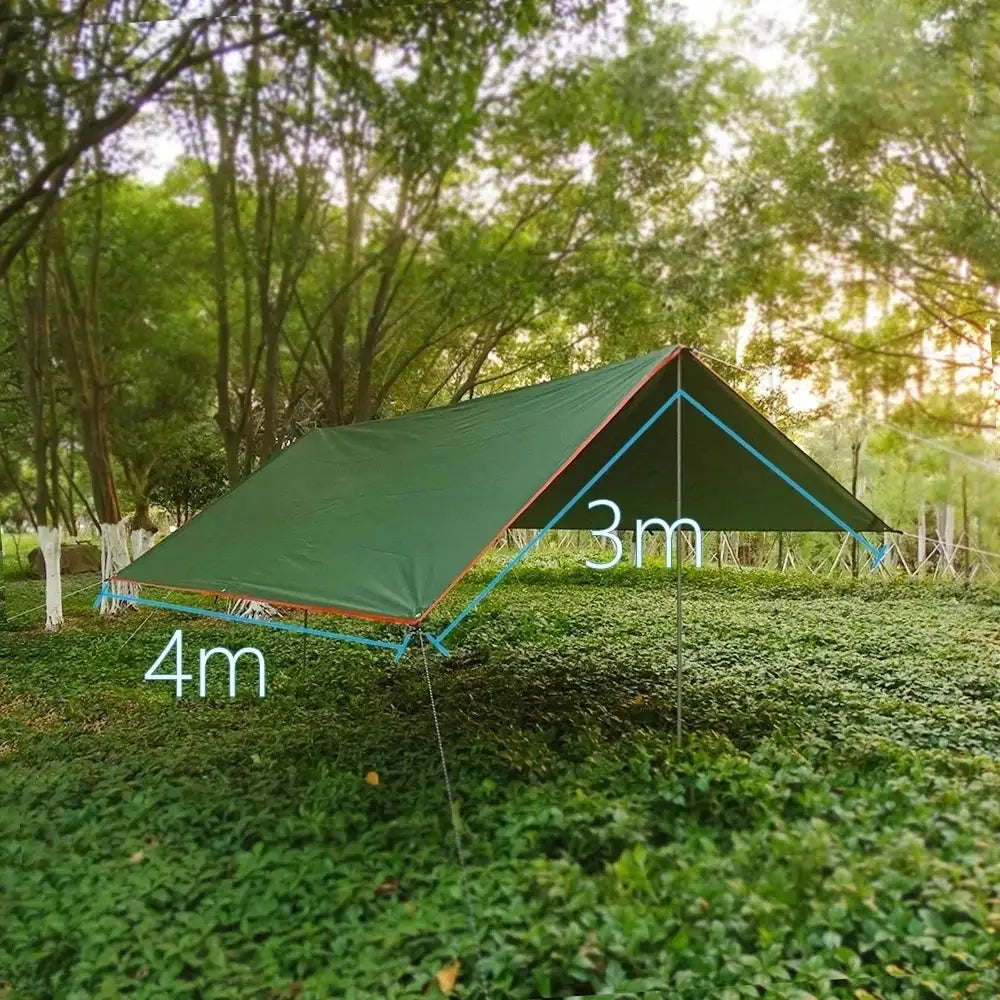 4x3m 3x3m Awning Waterproof Tarp Tent Shade Ultralight Garden Canopy Sunshade Outdoor Camping Hammock Rain Fly Beach Sun Shelter - Lootquake