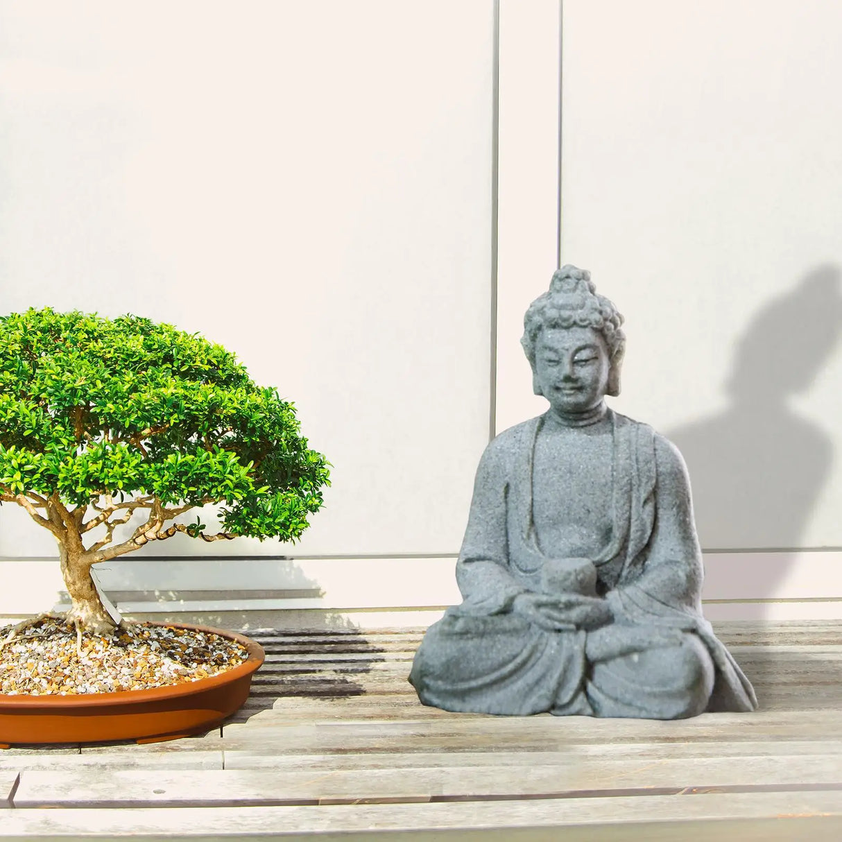 Estatua de Buda, figura decorativa para el hogar, pequeña estatua de Buda meditando, E