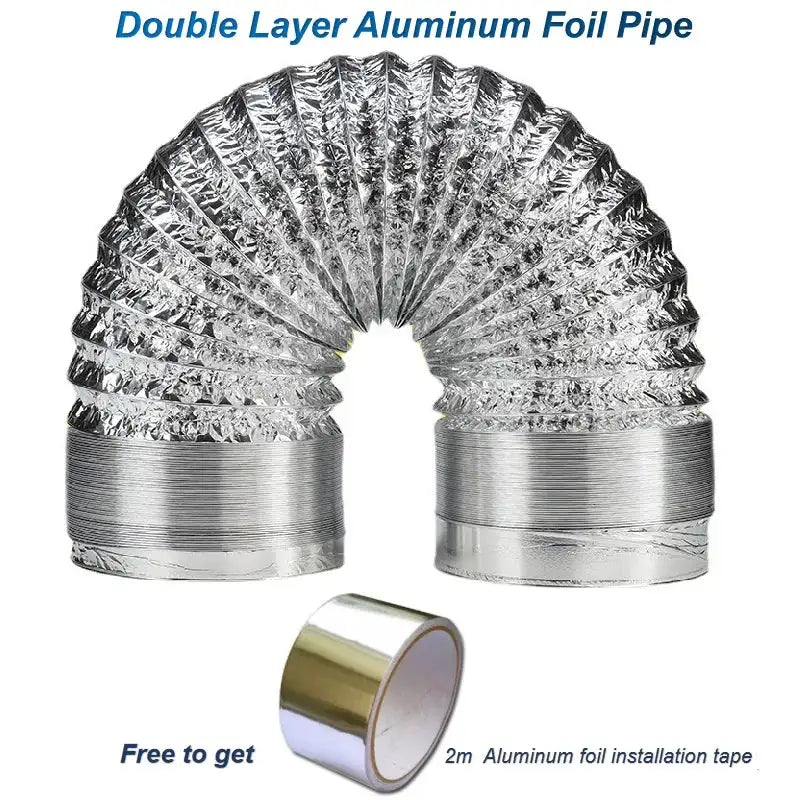 ∅150mm Double Layer Aluminum Foil Pipe Flexible Ventilation Duct for Kitchen Bathroom Extractor Dryer Fan Grow Tent 1.5m-6m - Lootquake