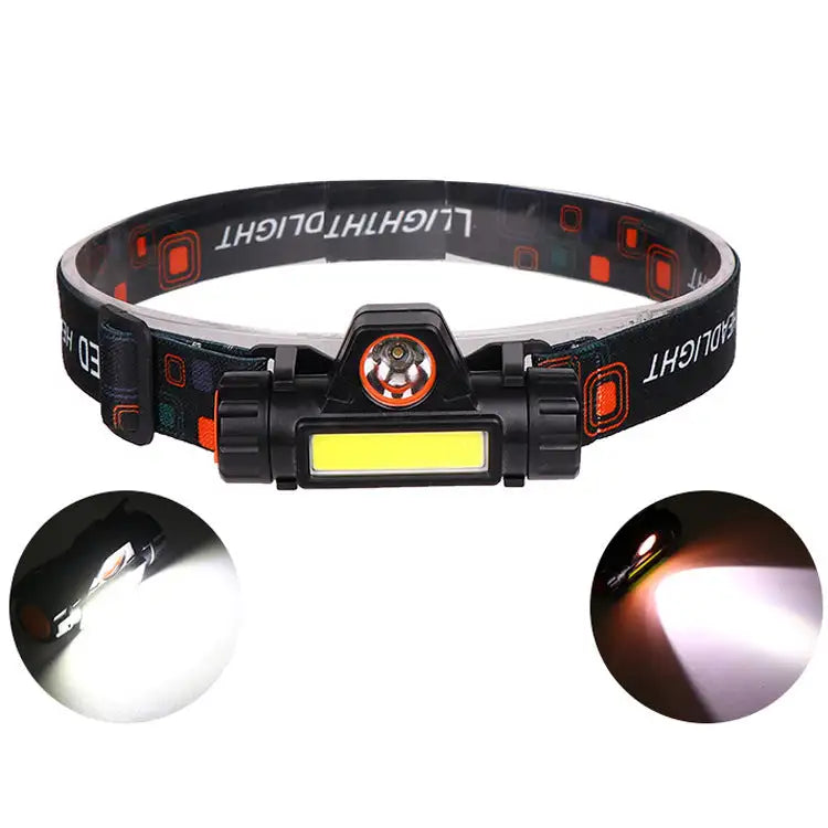 1-5PCS Portable Mini Powerful LED Headlamp XPE+COB USB Rechargeable Hunting Headlight Waterproof Head Torch with Tail Magnetic - Lootquake