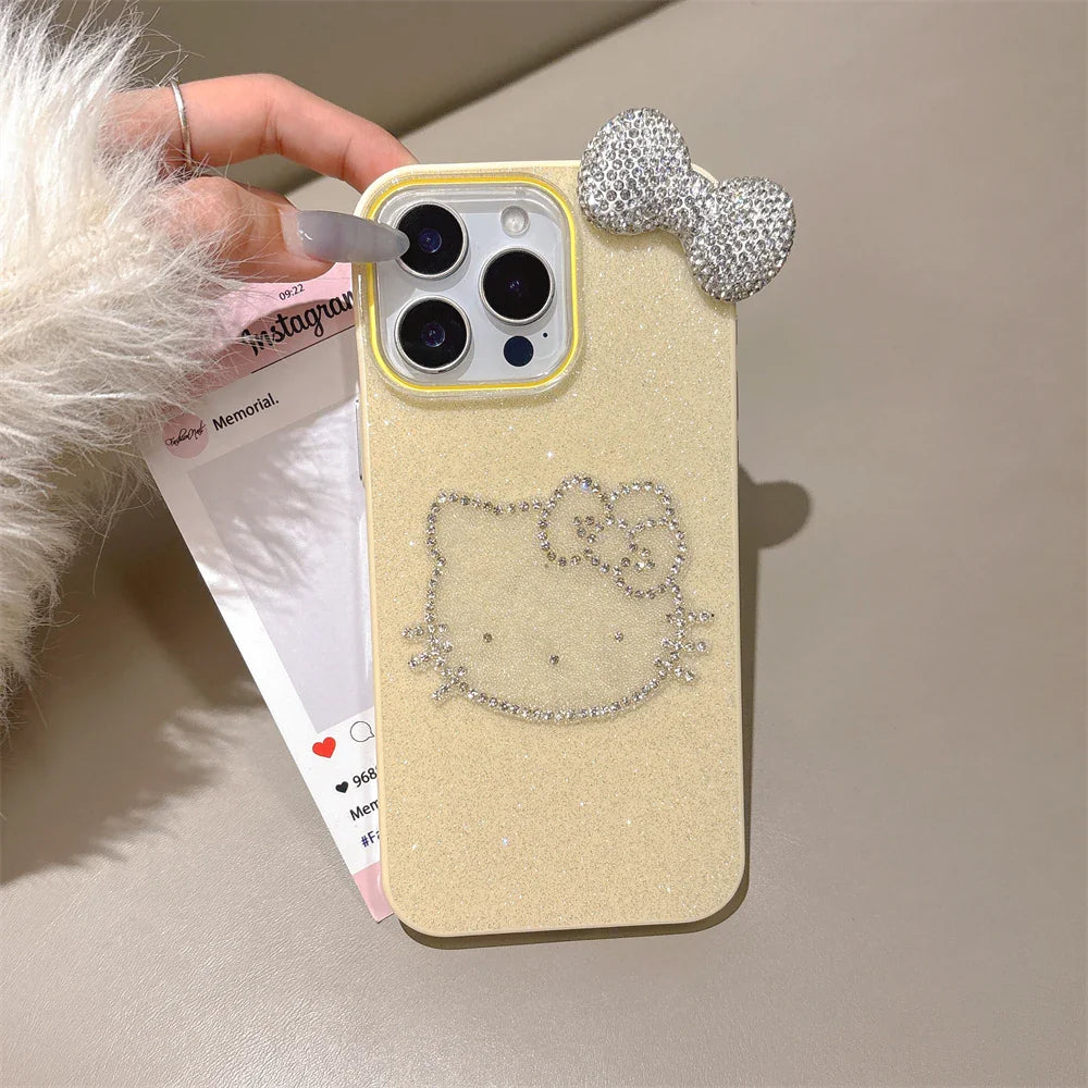 Funda para teléfono de Hello Kitty con diseño de dulces y brillantes y diamantes