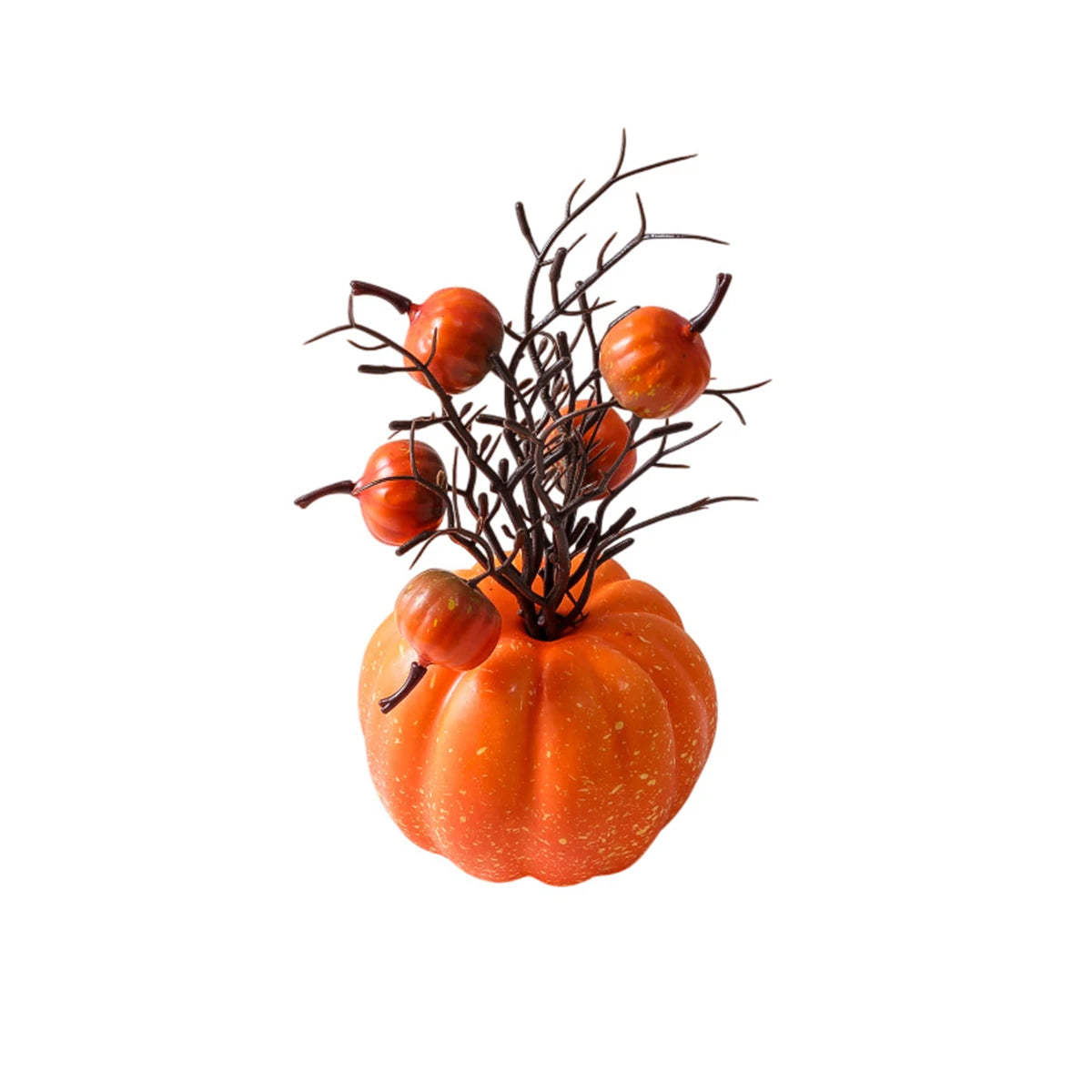 Decoración de calabaza de Halloween con flores artificiales para fiesta, decoraciones otoñales espeluznantes para el hogar, regalo de arreglo floral artificial