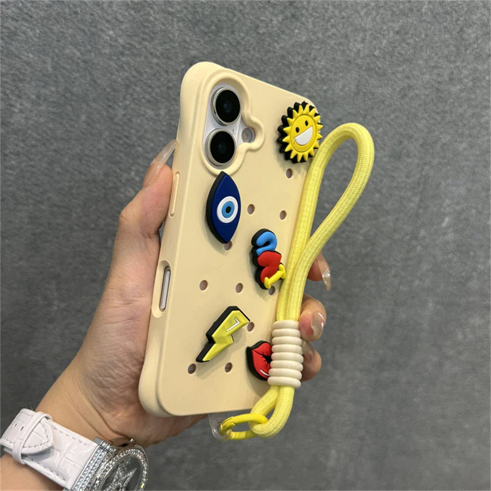 Funda blanda de silicona líquida con agujeros para iPhone