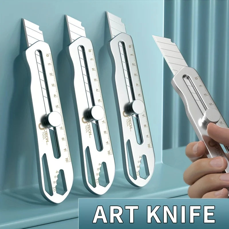 Cuchillo de arte de alta resistencia, de acero inoxidable grueso y grande, cuchillo para papel tapiz de grado industrial, soporte para herramientas duradero