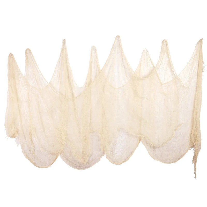 2M/4M Halloween Decorations Black Creepy Gauze Cloth Window Table Door Net Spooky Fancy Dress Party Haunted House Wall DIY Decor