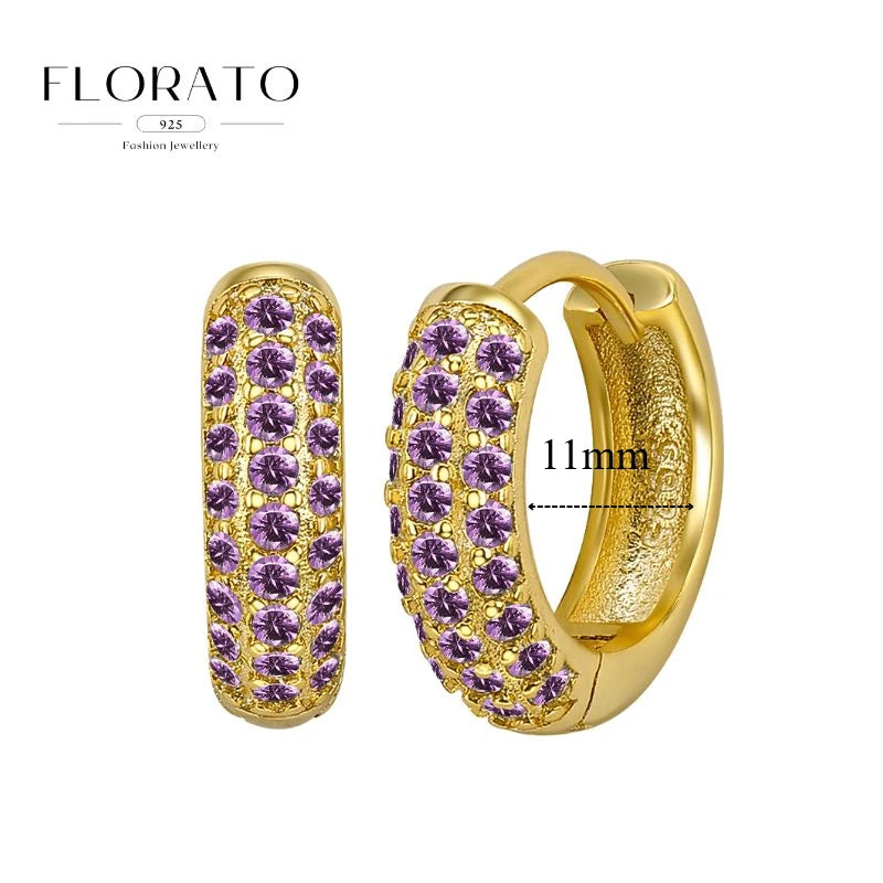 925 Sterling Silver Needle Micro-set Half Circle Zircon Hoop Ear Buckle Geometric Luxury Earrings Fashion Jewelry Gift Wholesale - Lootquake