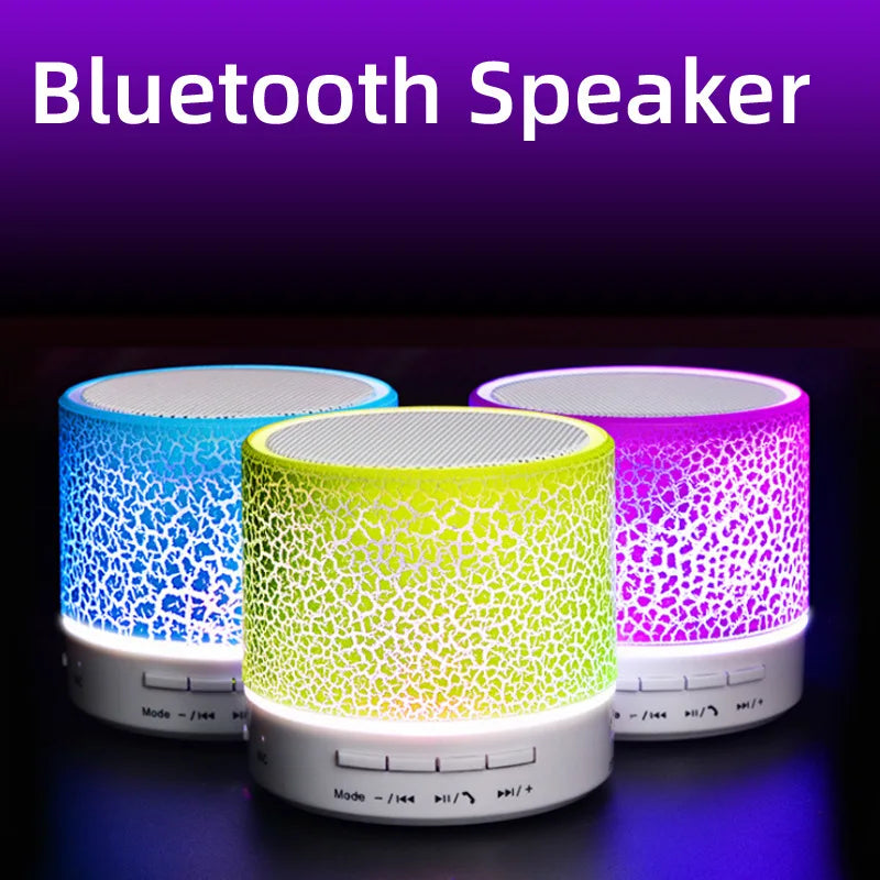 Mini altavoz Bluetooth inalámbrico con LED, tarjeta TF, subwoofer USB, sonido MP3 portátil, altavoz inalámbrico para teléfono inteligente