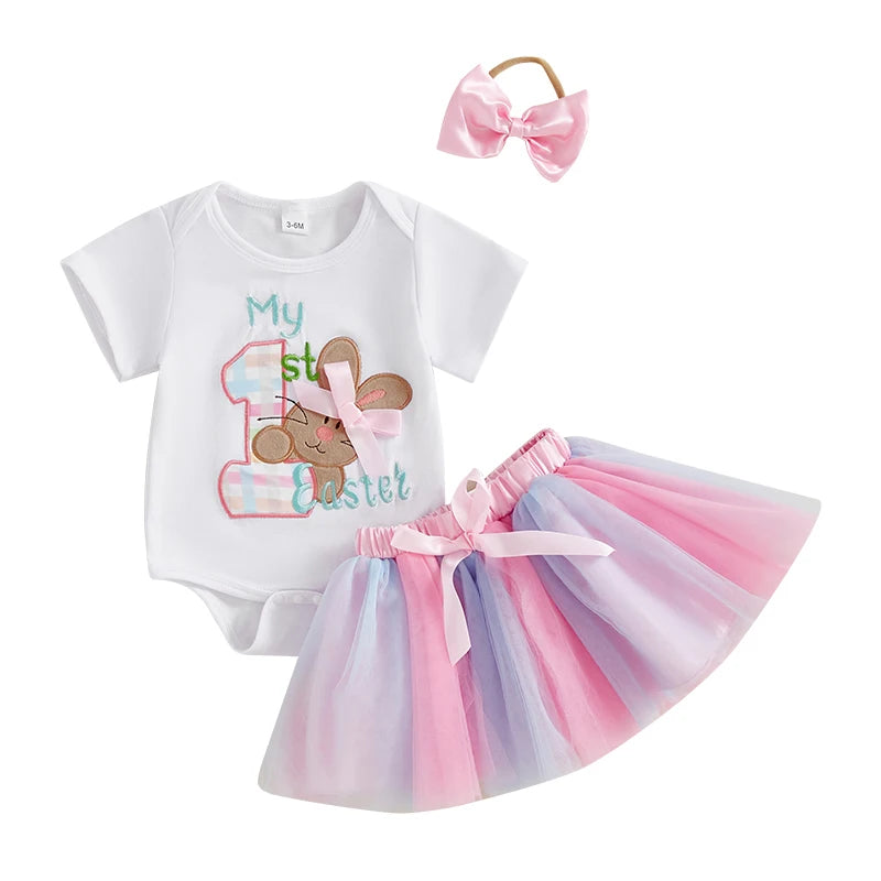 Toddler Girl Spring Outfits Floral Print Ruffle Sleeve Top and Shorts Set with Bow Headband 3Pcs Clothing Set for Easter - Lootquake