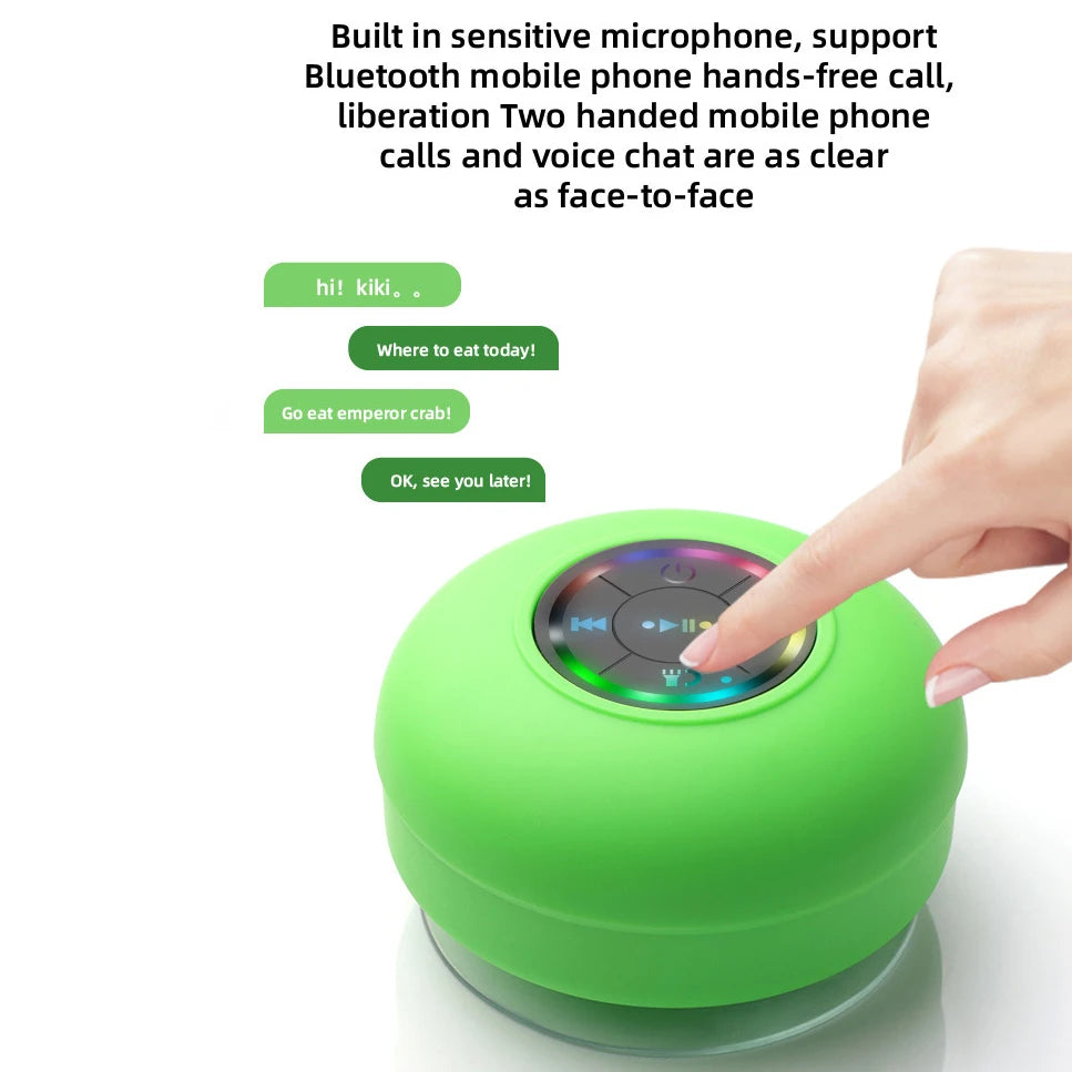 Mini enceinte Bluetooth étanche pour salle de bain, sans fil, avec éclairage RVB, pour téléphone, barre de son, mains libres, pour voiture