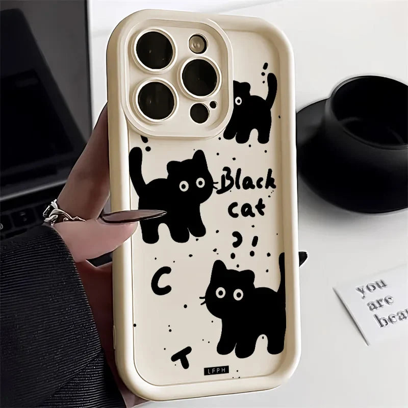 Funda divertida y adorable de gato para iPhone