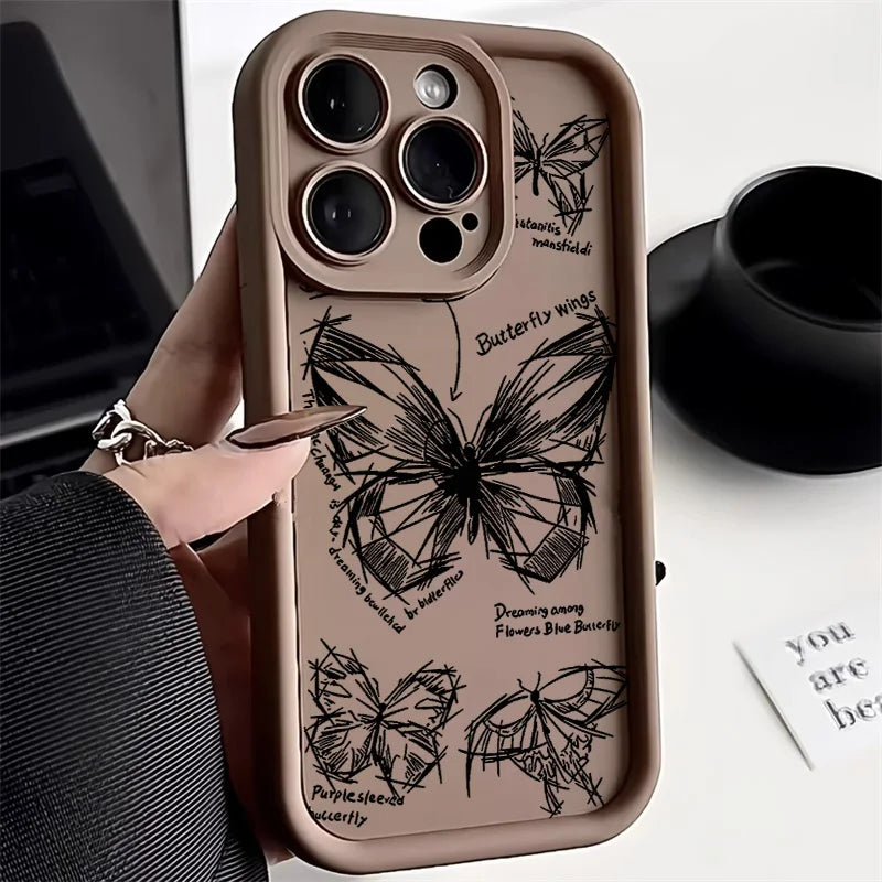 Funda estética de mariposa para iPhone