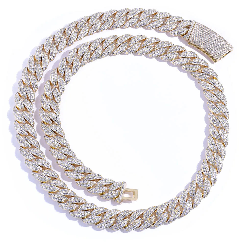 13mm Cuban Link Chain Necklaces Iced Out Miami Cuban Chain for Man Women Iced Out Shiny Inlaid Zircon Hip Hop Jewelry - Lootquake