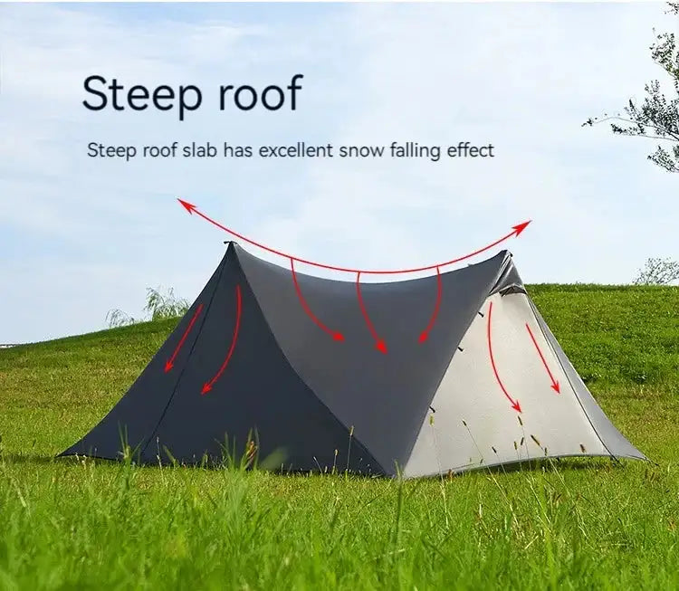 ASTA GEAR Yun Chuan double-sided silicon-coated double A pyramid 15D nylon rodless camping hiking outdoor tent - Lootquake