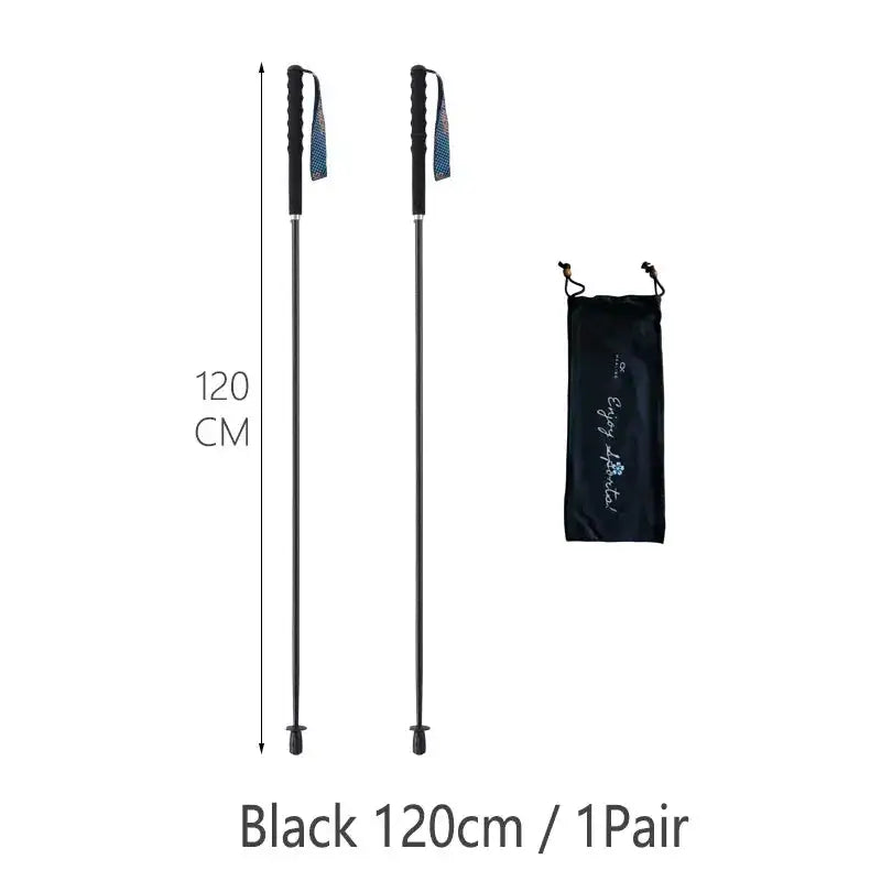 110g Ultra Light Weight Trekking Poles Folding Hiking Sticks Portable Carbon Fiber Collapsible Nordic Walking Cane Sticks Bags - Lootquake