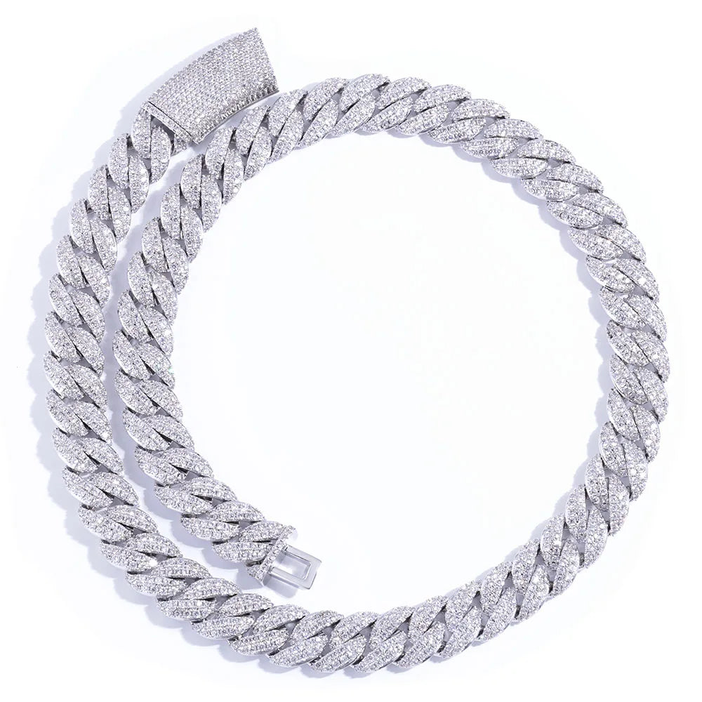 13mm Cuban Link Chain Necklaces Iced Out Miami Cuban Chain for Man Women Iced Out Shiny Inlaid Zircon Hip Hop Jewelry - Lootquake