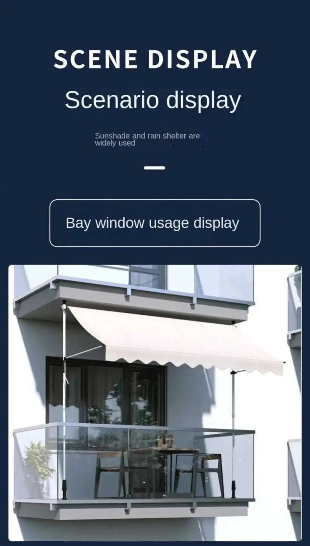 Awnings Rain and Snow Resistant UV Resistant Folding and Telescopic Canopy Tent Outdoor Garden Balcony Roof Courtyard Sunshade - Lootquake