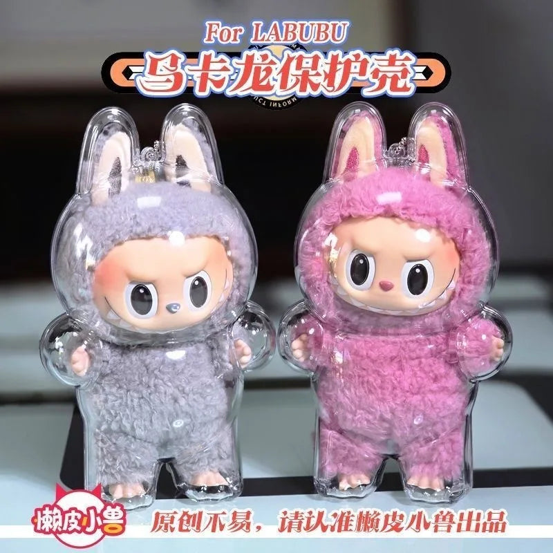 Coque de protection transparente LABUBU V1 V2, macaron debout, housse de protection anti-poussière, étui de protection pour poupée labubu