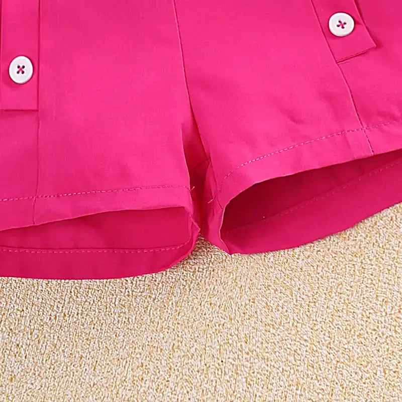 Kids Sets For Girls 4-7 Years Summer Girls Dopamine Print Sleeveless Top & Shorts Leisure Daily Classic Style Baby Girl Set - Lootquake