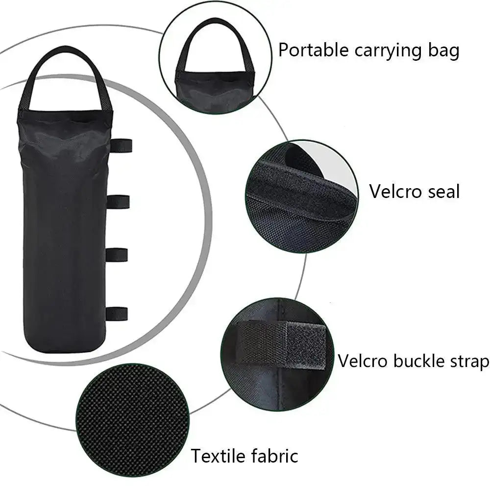 Durable Black Tent Sandbag with Handle Garden Gazebo Foot Leg Weights Sand Bag Sand Shelter Party Tent Set Camping Tools - Lootquake