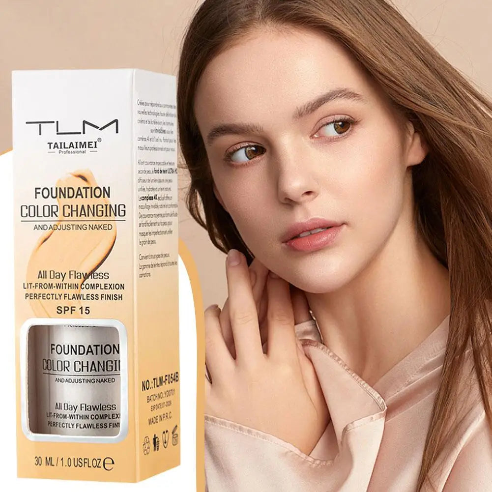 Base de maquillaje líquida Warming Blush que cambia de color con la temperatura, se difumina naturalmente, hidratante, 30 ml