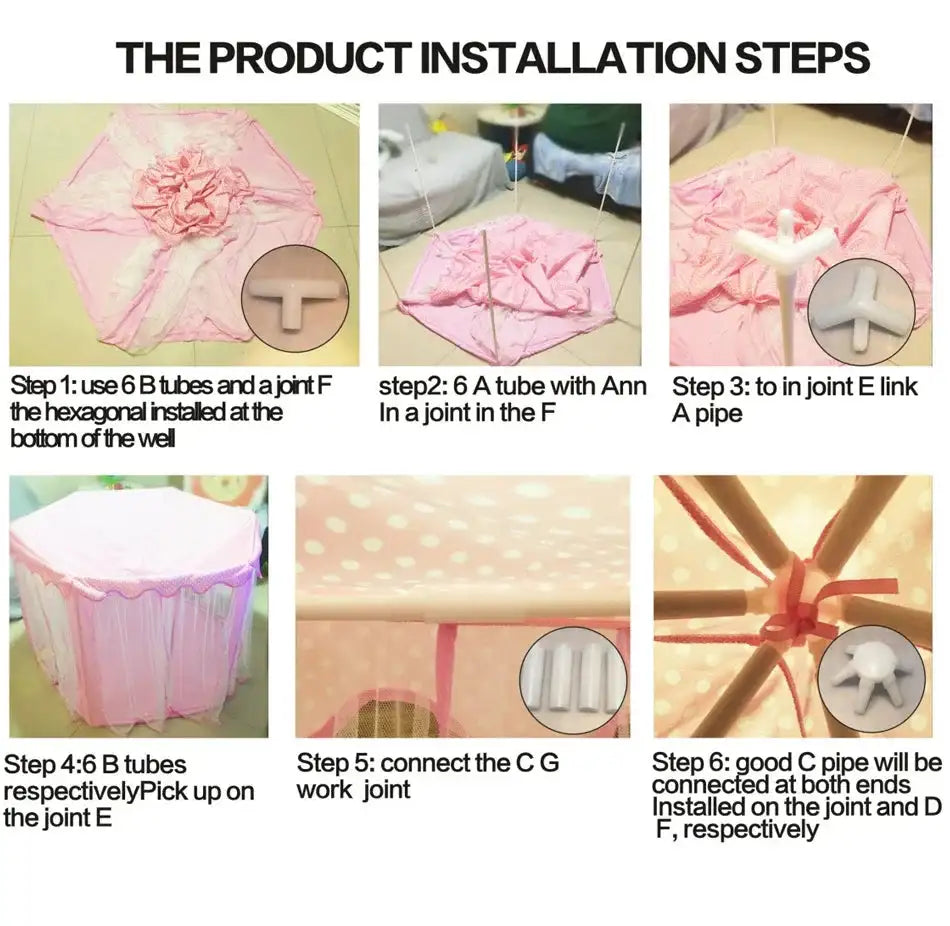 Portable Kids Toy Tipi Tent Princess Pink Girl Castle Play House Children Small House Folding Playtent Party Castle Child Room - Lootquake