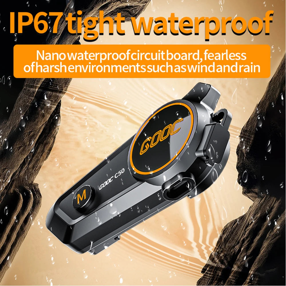 Auriculares inalámbricos Bluetooth 5.3 para casco, manos libres, para motocicleta, impermeables, reproductor de música MP3 y altavoz