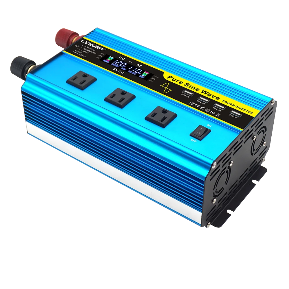 4000W Pure Sine Wave Inverter DC 12v/24v To AC 110v 60HZ Voltage Converter Car Solar Power Inverter
