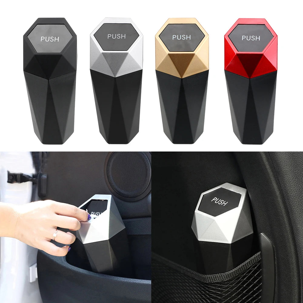 Car Trash Can Mini Garbage Bin Portable Car Dustbin with Lid Leak-proof Auto Trash Bin for Automotive Car Home Bedroom Office