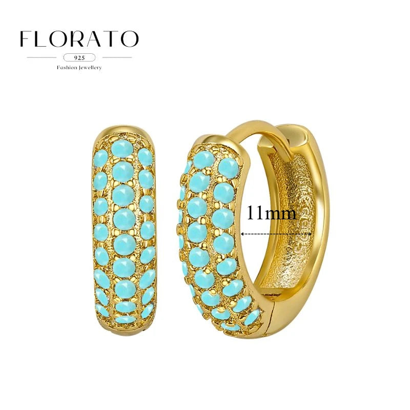 Boucles d'oreilles créoles en argent sterling 925, micro-serties, demi-cercles en zircone, géométriques, de luxe, bijoux tendance, cadeau, vente en gros