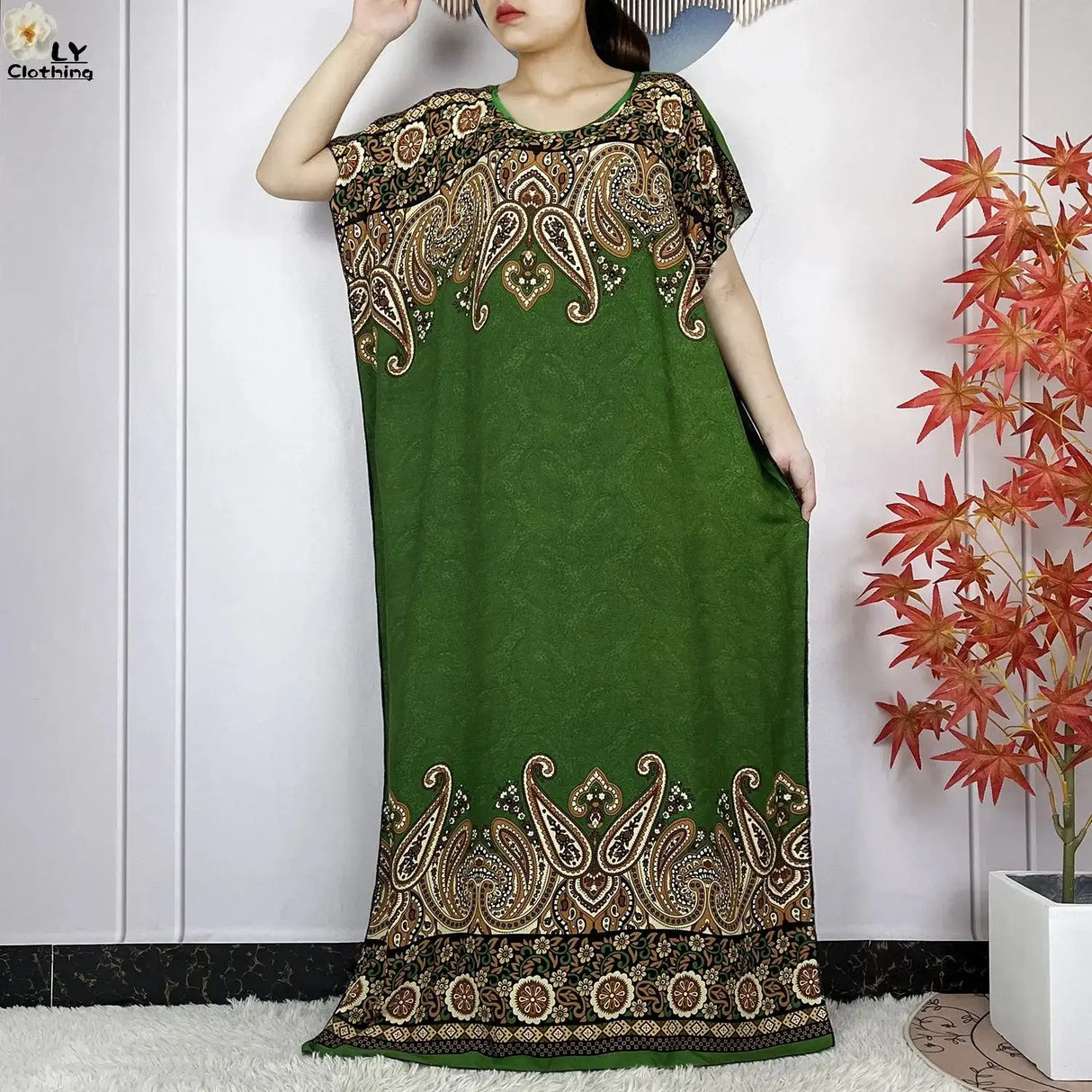 2024 Latest Muslim Sets Women Clothing Cotton Floral Loose Dashiki Long Dress African Abaya Dubai Traditional Islamic Clothing - Lootquake