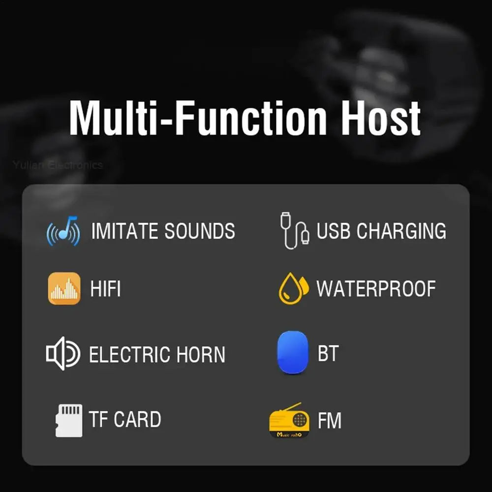 Altavoz Bluetooth para motocicleta, 12-80 V, sonido HiFi universal, estéreo para motocicleta, resistente a la intemperie, sistema de amplificación de audio, altavoz para manillar.