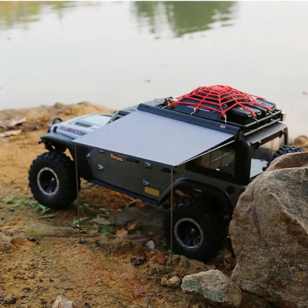 Toy Car Side Awning Rooftop Tent Luggage Roof Rack Net For 1/10 1/8 RC Crawler Car Traxxas TRX4 SCX10 TAMIYA ARRMA D90 - Lootquake