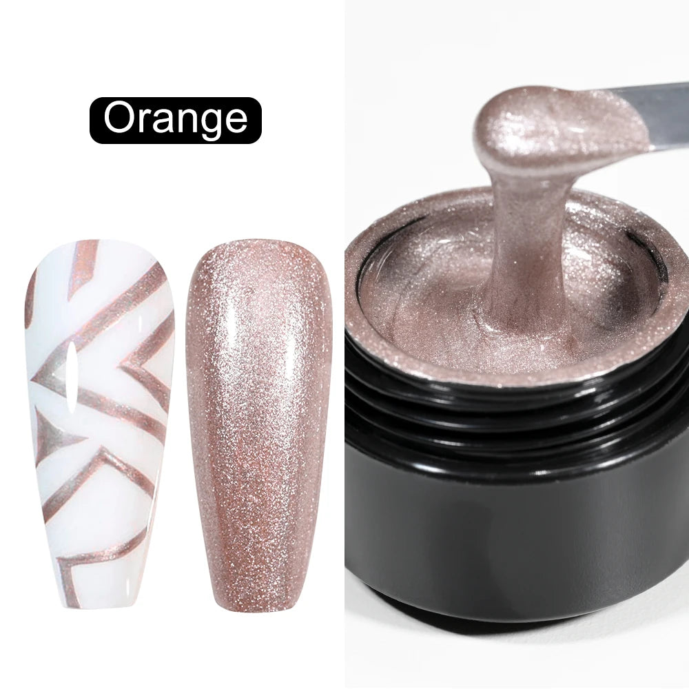 8ml Silver Mirror Metallic Nail Gels Polish UV Soak Off Paint Gel Polish Flower Drawing Gold Superbright Nails Lacquer UV Gel #*