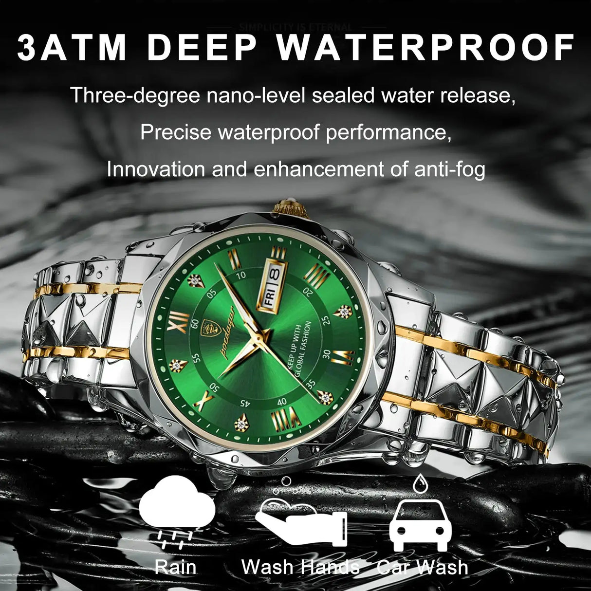 POEDAGAR Business Men's Watch Waterproof Luminous Stainless Steel Date Week Watches For Man Fashion Luxury Quartz Men Wristwatch - Lootquake