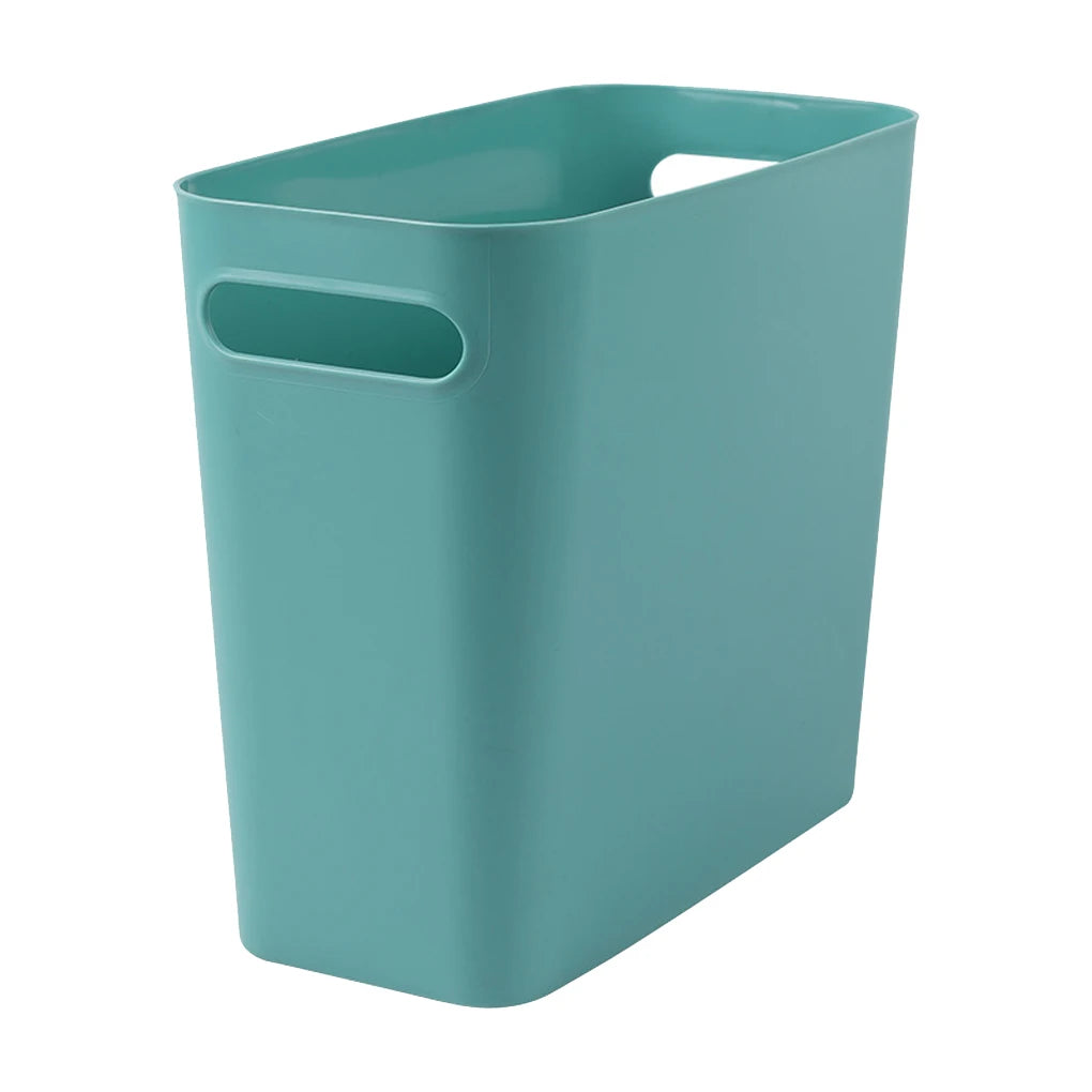 Large Trash Can without Cover Wastebasket Garbage Container Space-Saving Outdoor Bathroom Bedroom Kitchen Home Blue