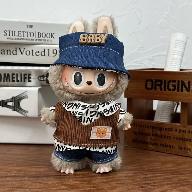 Mini peluche Labubu de 17 cm, ensemble de vêtements de styles variés, accessoires de tenue Labubu, vêtements de jeu tendance, vêtements Labubu, cadeau