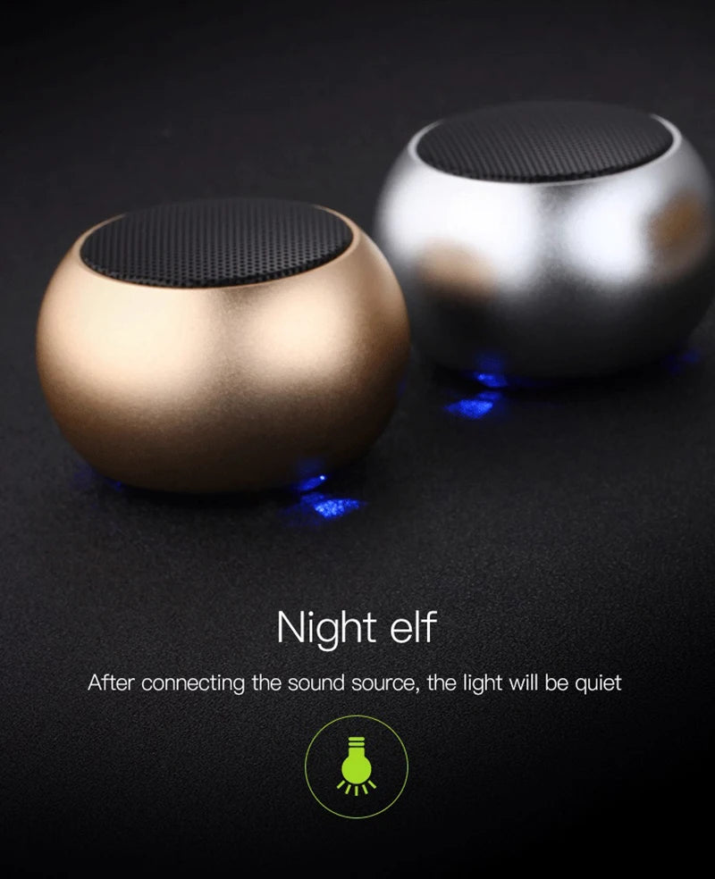 Enceintes Bluetooth sans fil TWS mains libres, haut-parleur portable pour téléphone portable, petit caisson de basses, boîte de son, mini boîte de son en métal