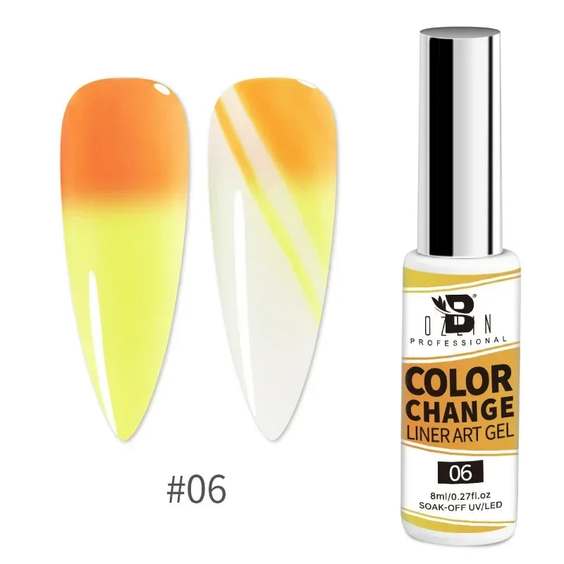 Esmalte de uñas en gel semipermanente, efecto espejo metálico, cromado, superbrillante, francés, UV LED, 5 ml, dorado y plateado.