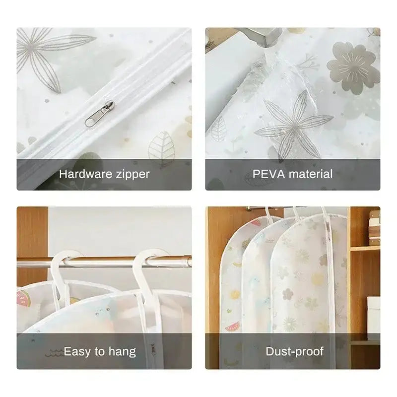Dustproof Clothes Dust Cover Long Dress Suit Coat Dust Cover Closet Case Garment Storage Bag Clothes Wardrobes Hanging Organizer - Lootquake