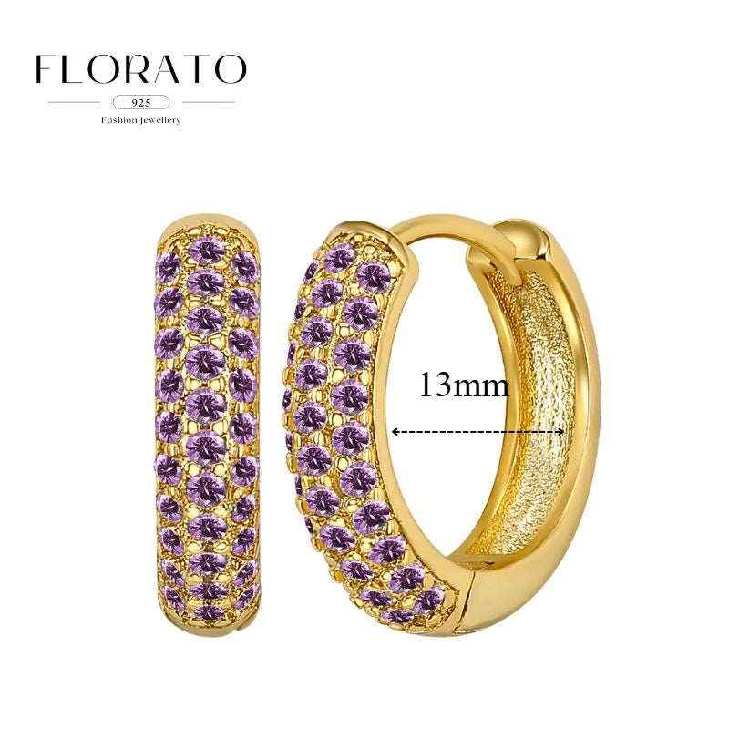 925 Sterling Silver Needle Micro-set Half Circle Zircon Hoop Ear Buckle Geometric Luxury Earrings Fashion Jewelry Gift Wholesale - Lootquake